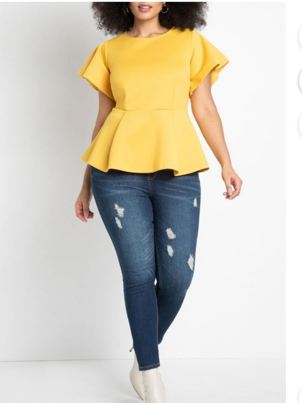 Eloquii yellow top size 22